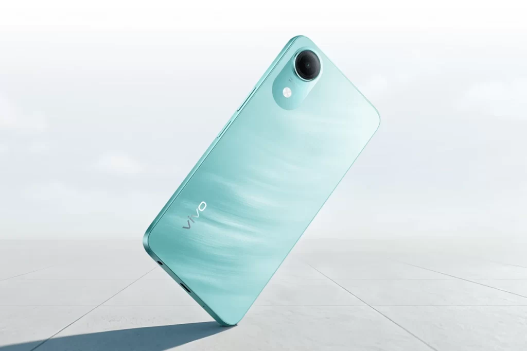 Vivo Phone Teal Angled Back View