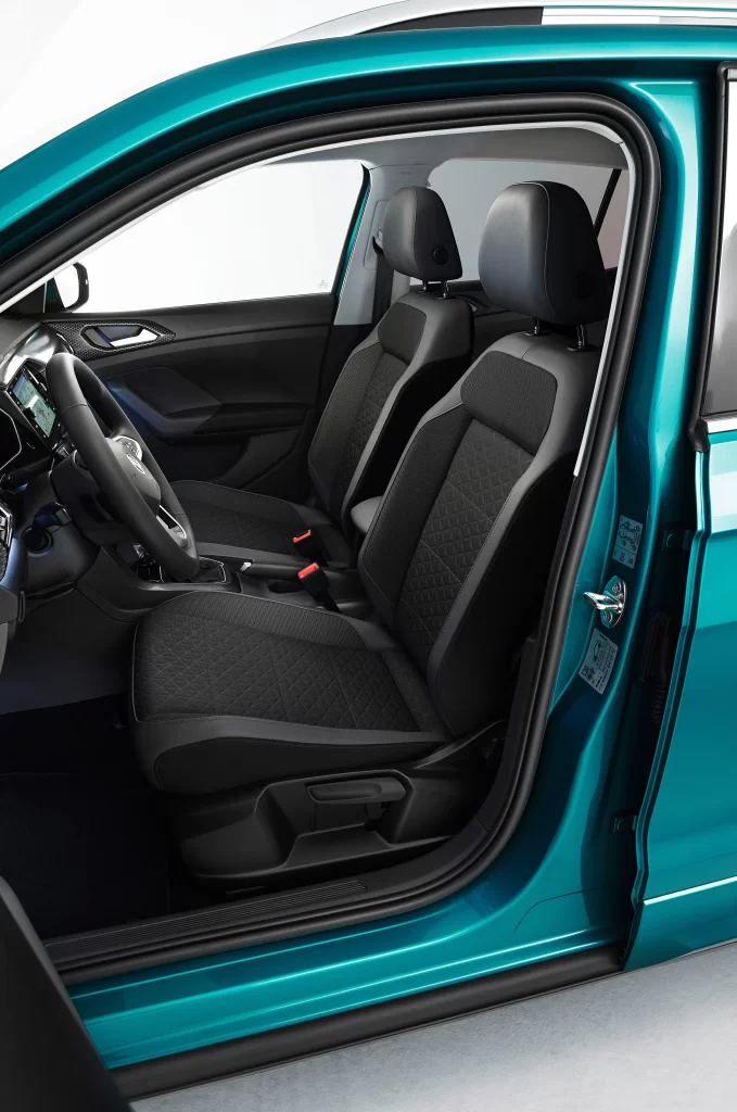 Volkswagen Teal Leather Seat Interior Photography