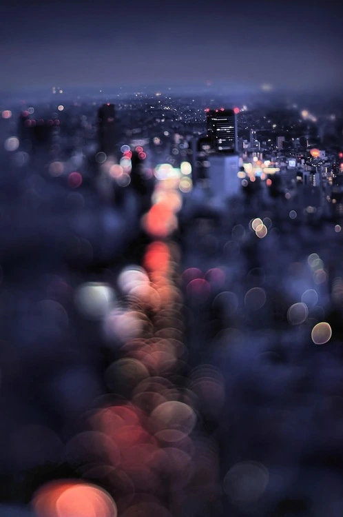 White Bokeh Dark Background