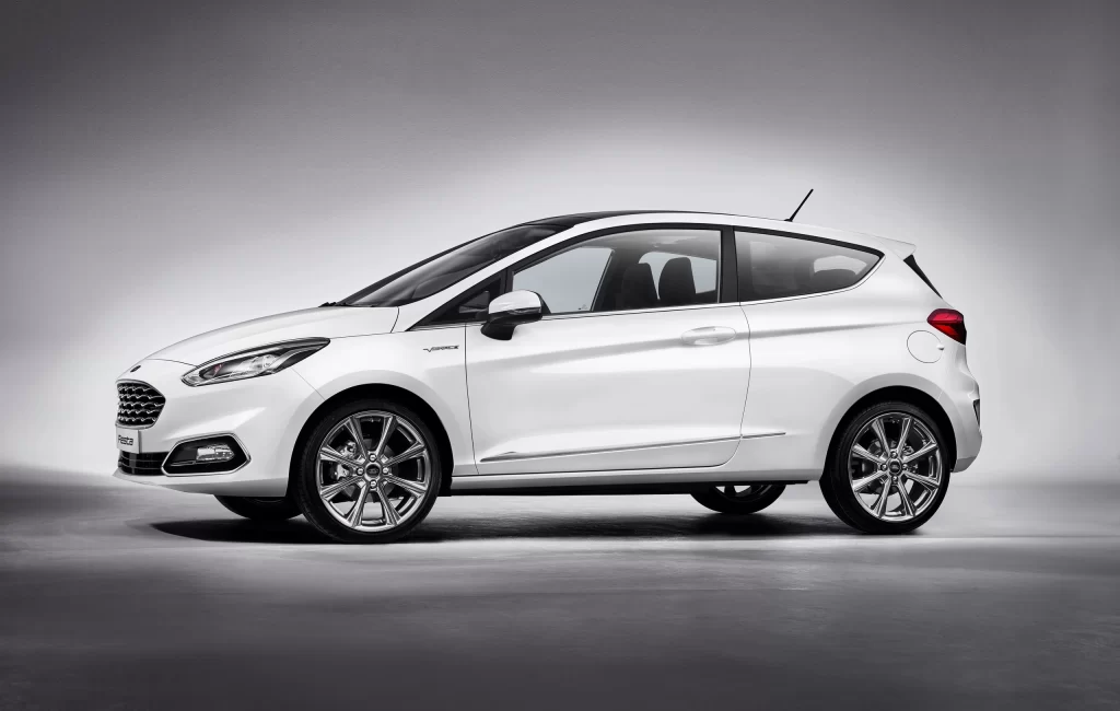 White Ford Hatchback Studio Side View