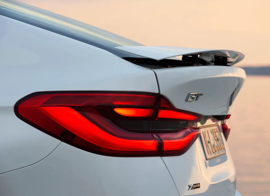 White GT Hatchback Rear Taillight View