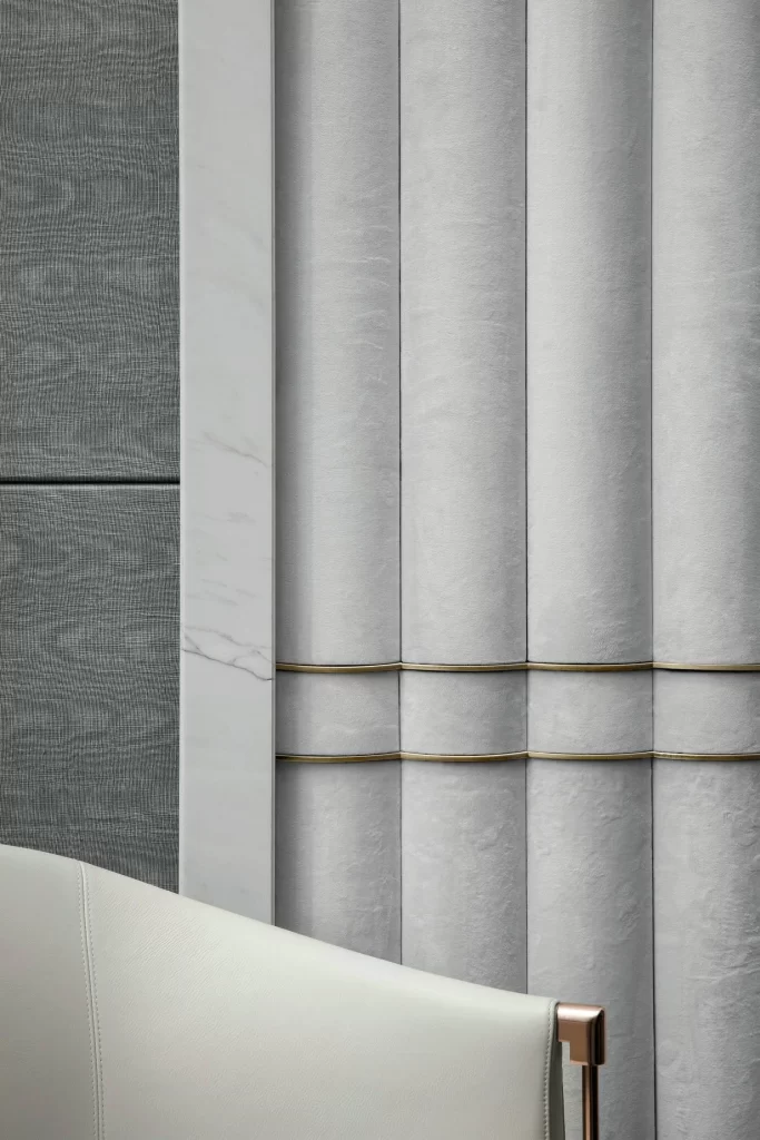 Upholstered Wall Chair Metallic Accents