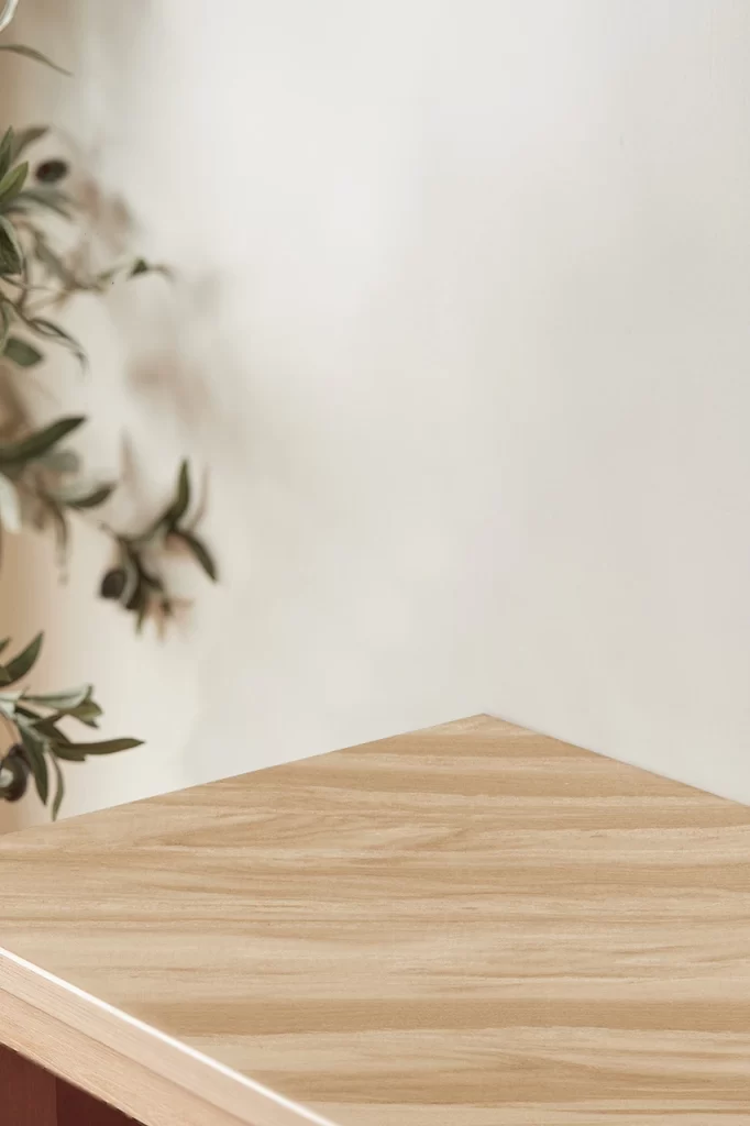 Wooden Surface Potted Plant