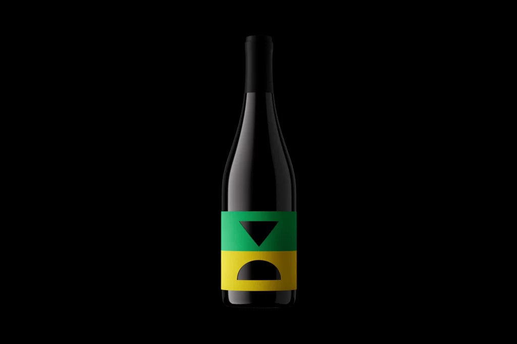 Wine With Geometric Label Design Bottle