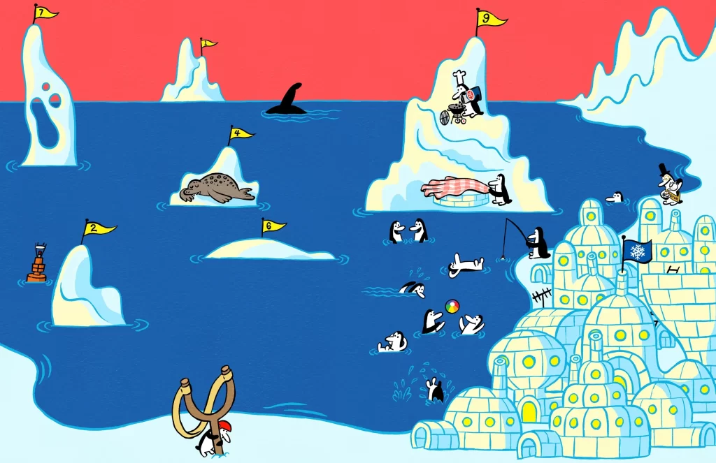 Winter Games Archie Penguin Book Spread