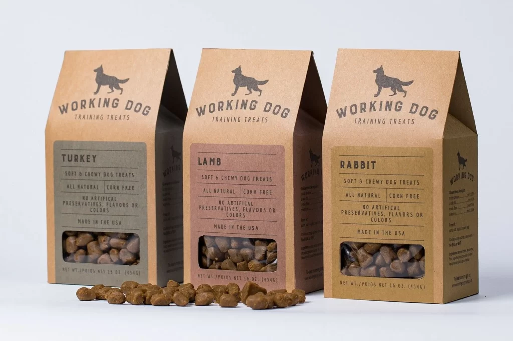 Working Dog Training Treats Trio Packaging