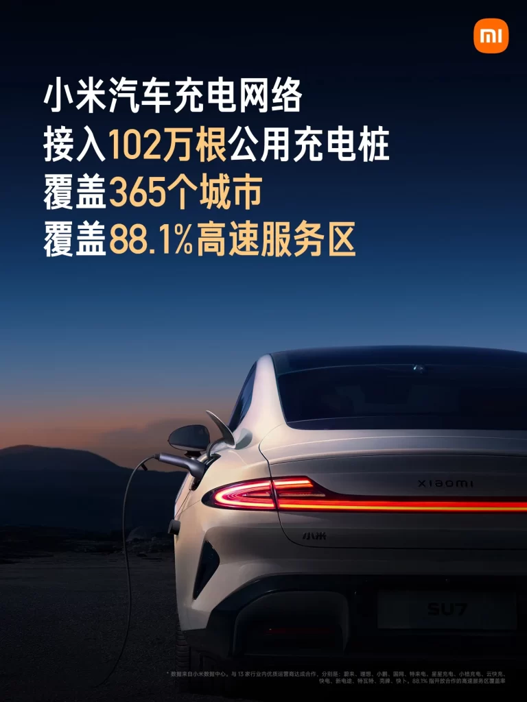 Xiaomi SU7 Charging Network Advertisement