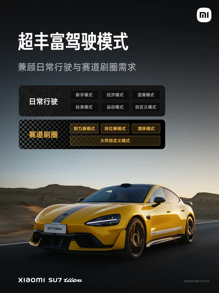 Xiaomi SU7 Driving Modes Advertisement