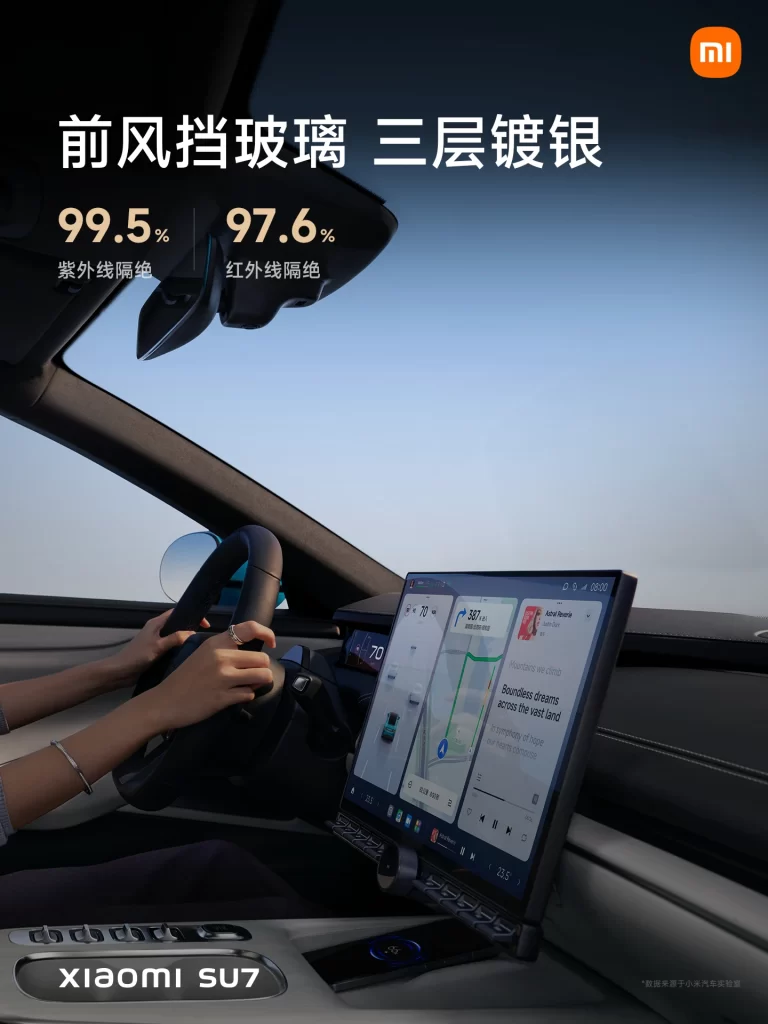 Xiaomi SU7 Front Windshield Advertisement