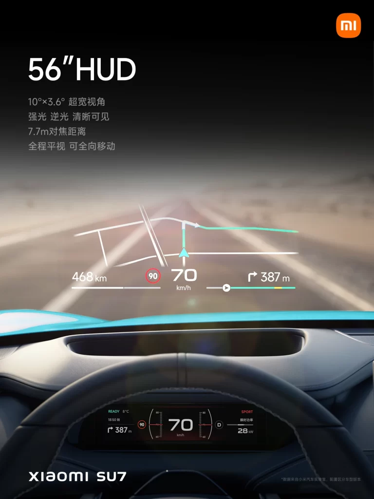 Xiaomi SU7 Hud Wide Display Advertisement