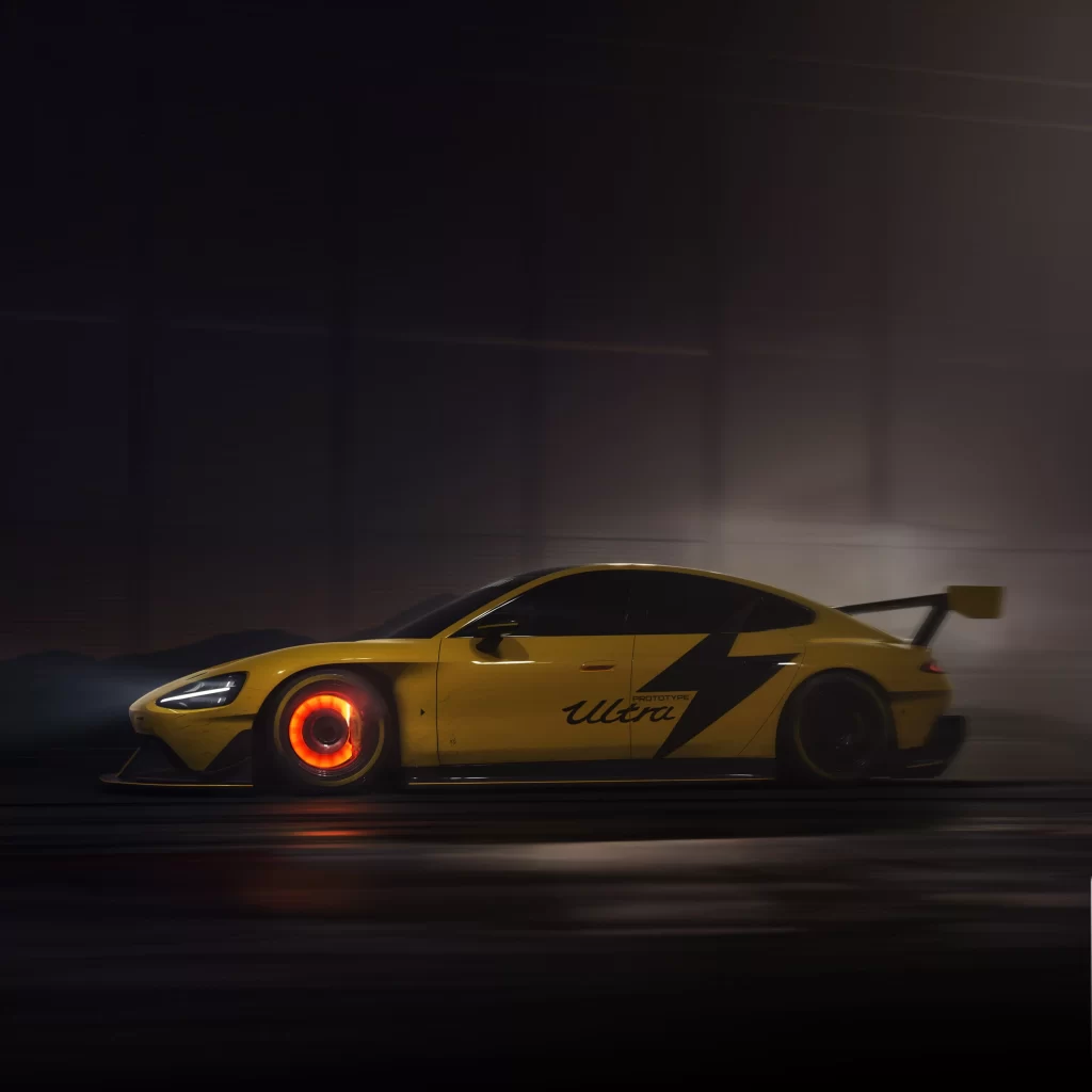 Xiaomi SU7 Orange Wheel Advertisement