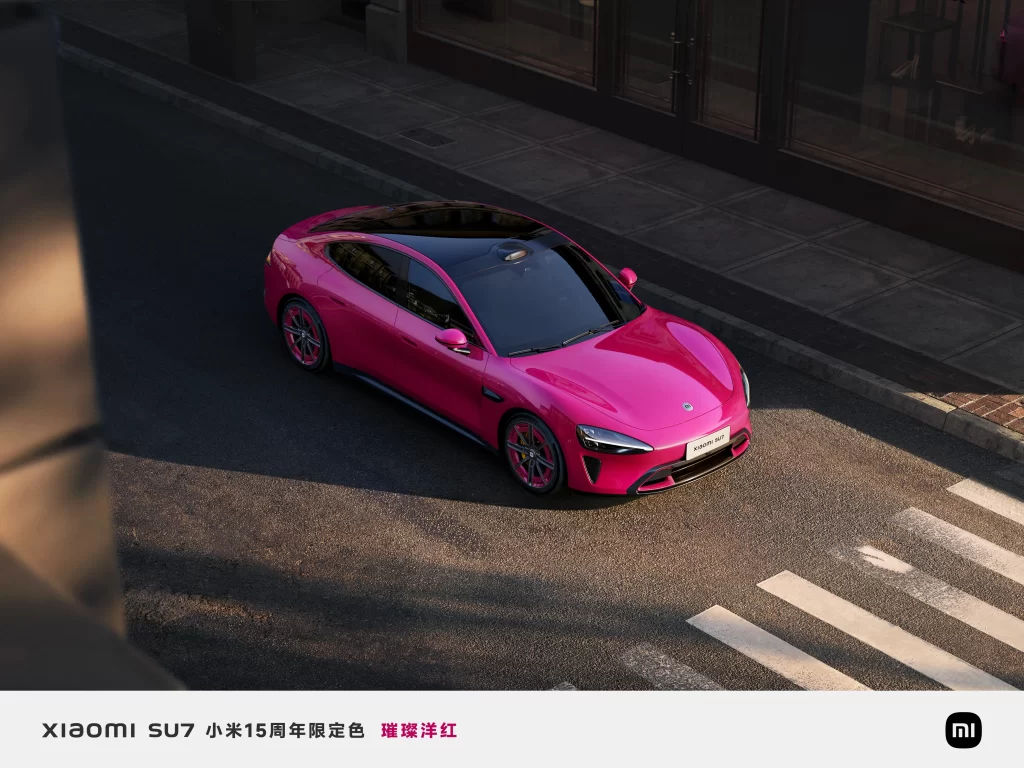 Xiaomi SU7 Pink Advertisement