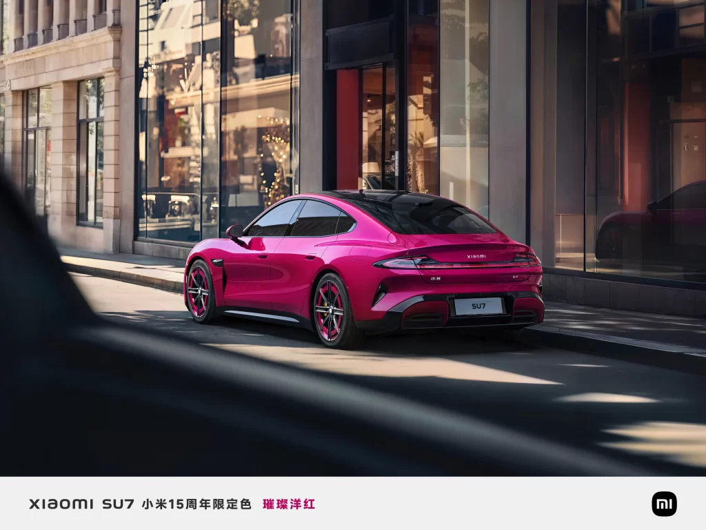 Xiaomi SU7 Pink Street Advertisement