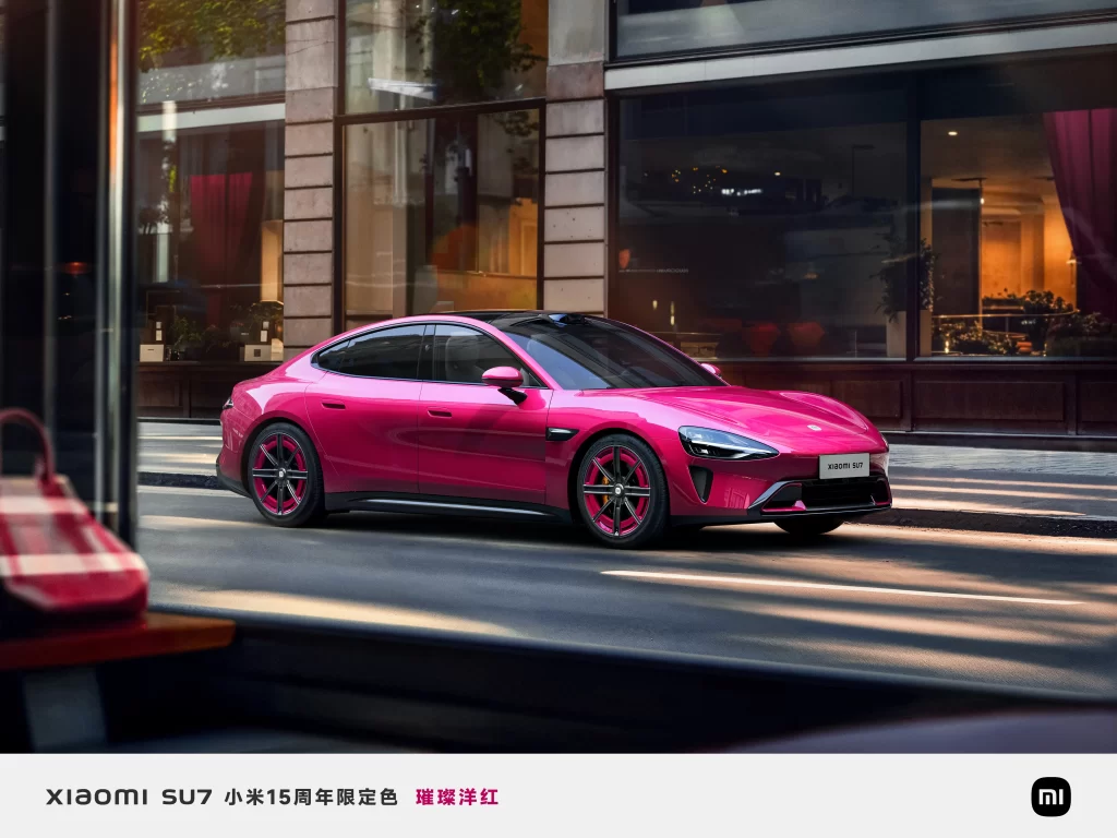 Xiaomi SU7 Pink Urban Advertisement