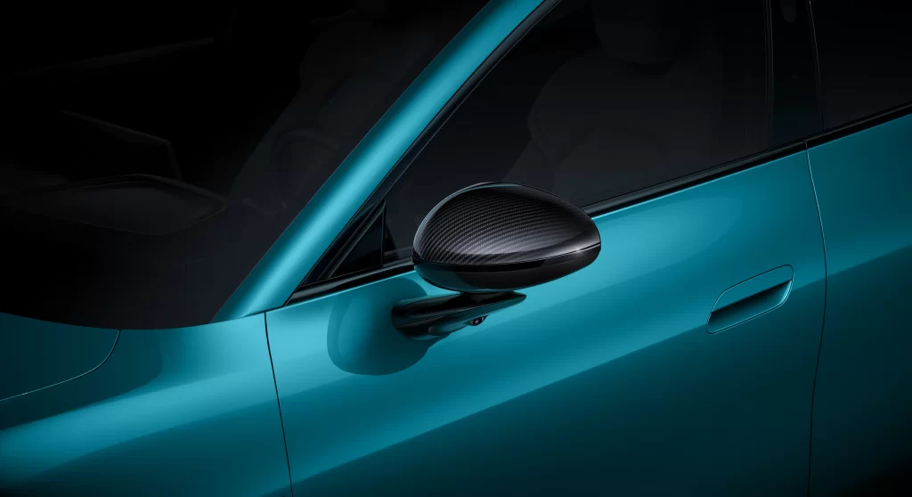 Xiaomi SU7 Teal Close-Up View