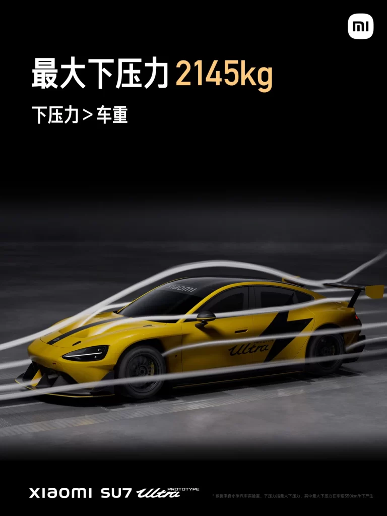 Xiaomi SU7 Ultra Downforce Specs Advertisement