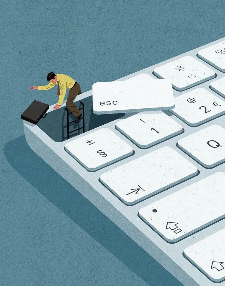 Cyan Keyboard Person Background