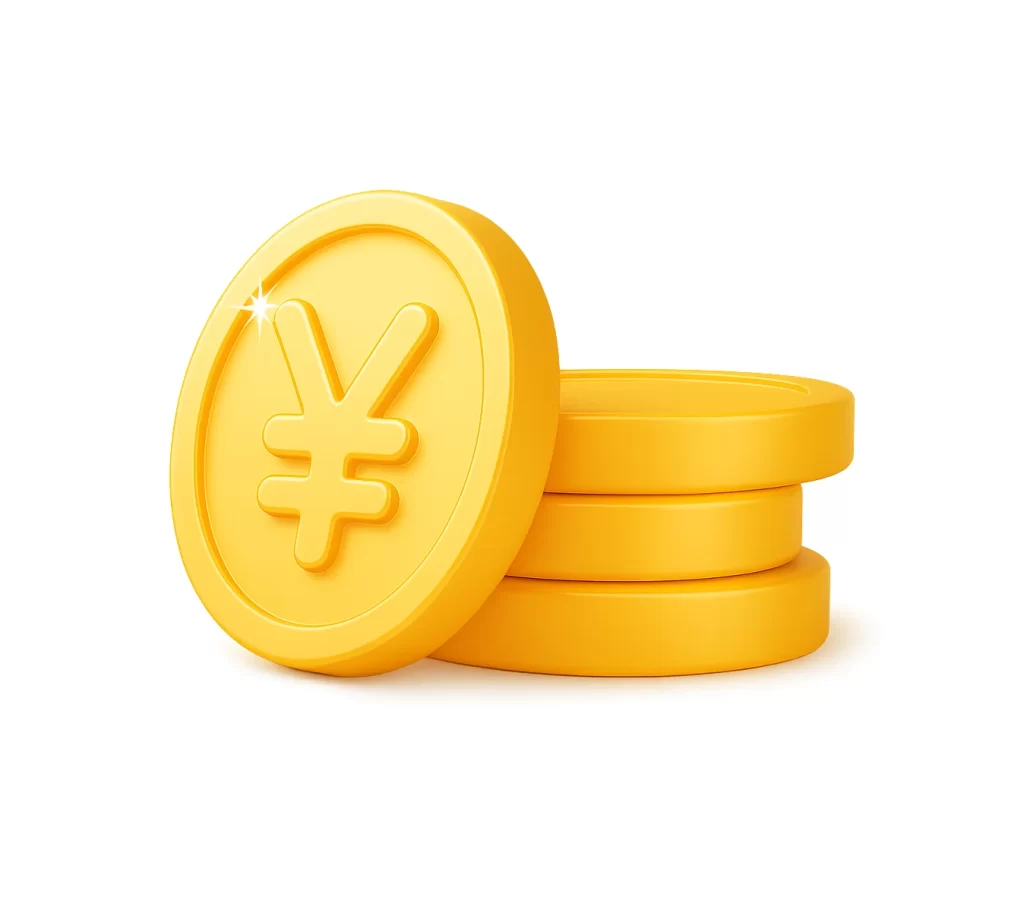 Yen Coins Bright Gold Stack