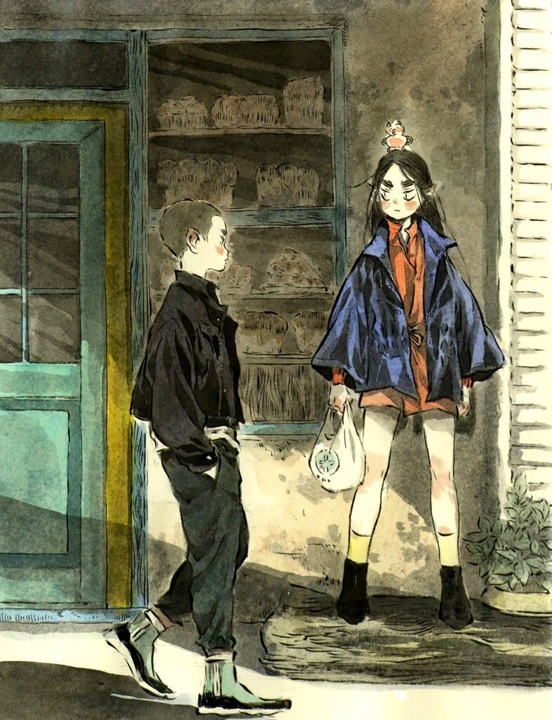 Boy and Girl Shop Doorway Warm Zao Dao