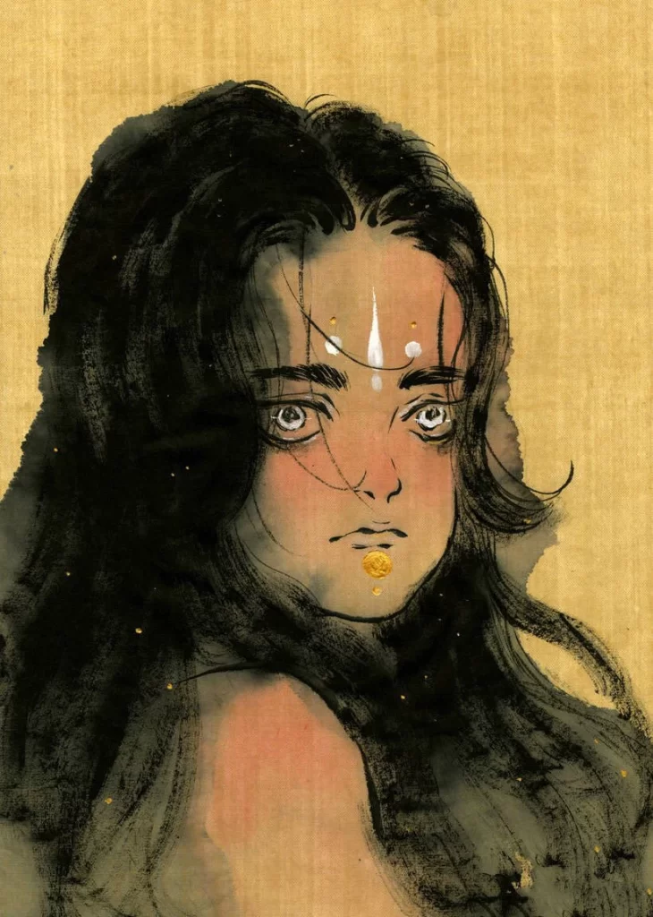 Dark Haired Woman Warm Portrait Zao Dao