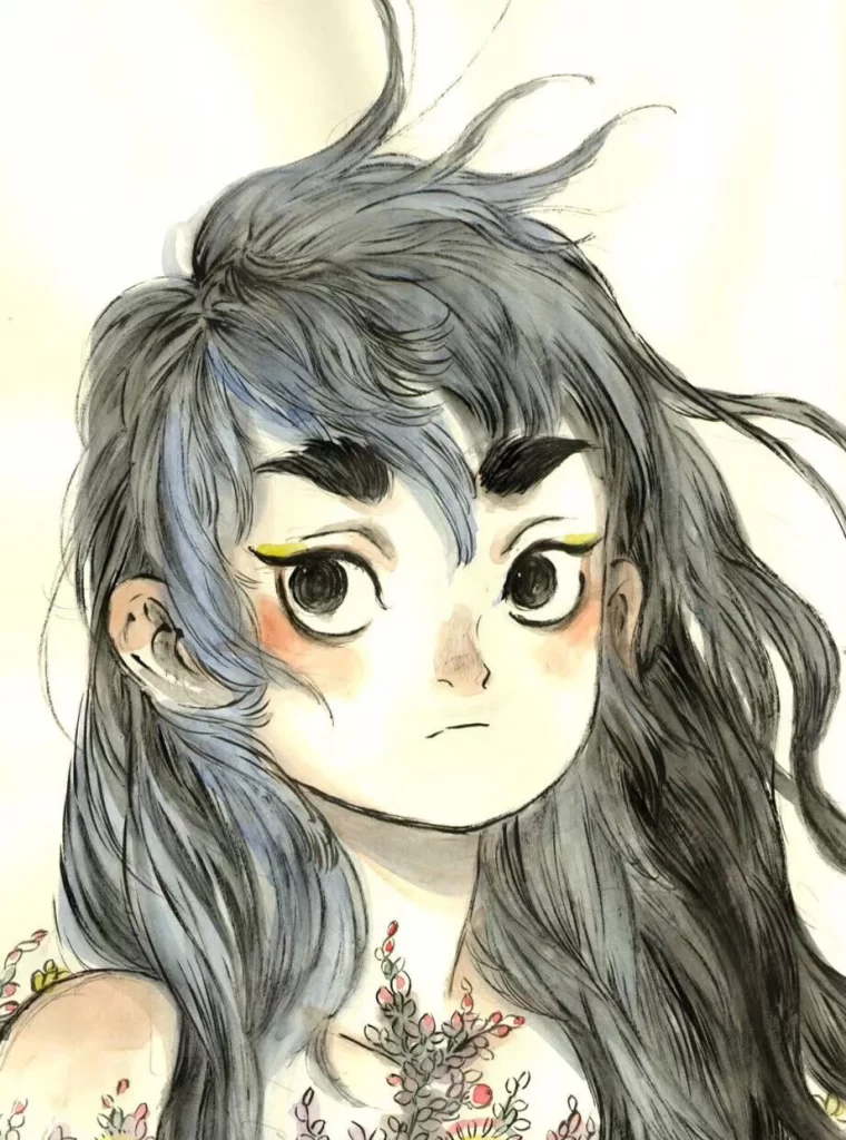 Gray Haired Girl Gazing Portrait Zao Dao