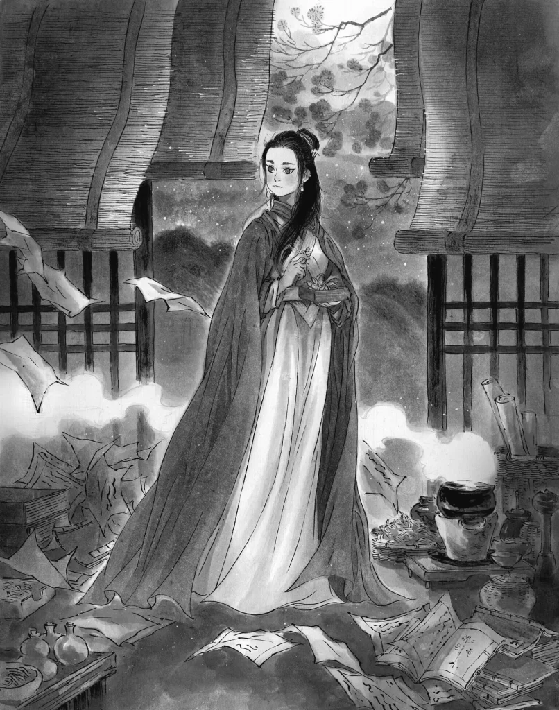 Gray Robed Woman Dark Room Zao Dao