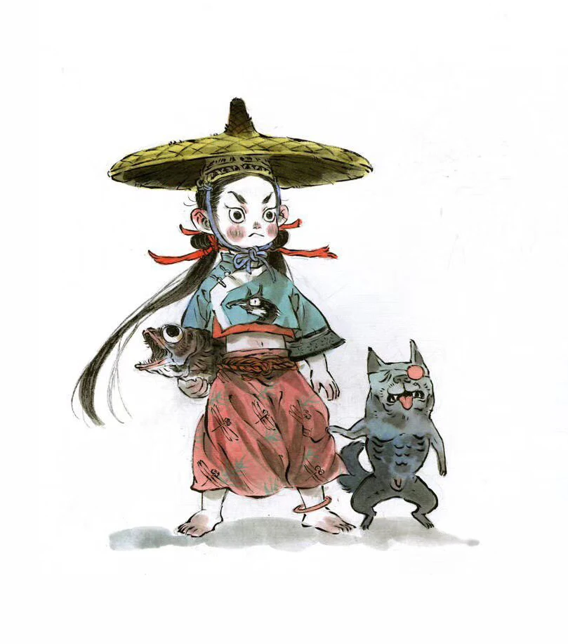 Hat Wearing Figure with Cat Zao Dao