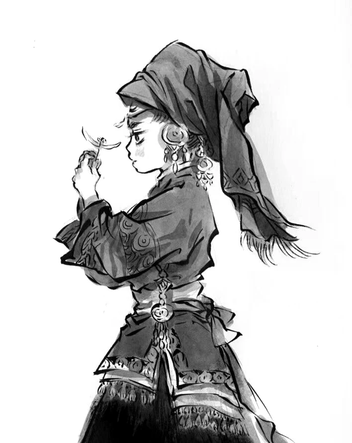 Ponytail Woman Holding Object Zao Dao