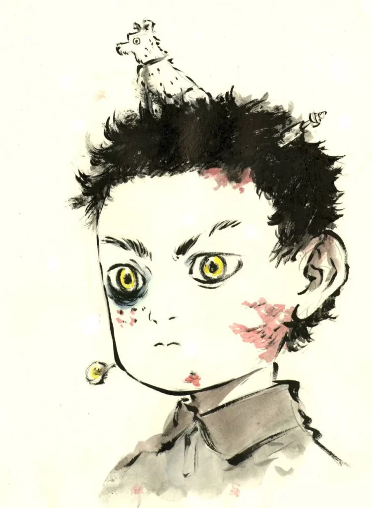 Spiky Haired Boy Forehead Mark Zao Dao