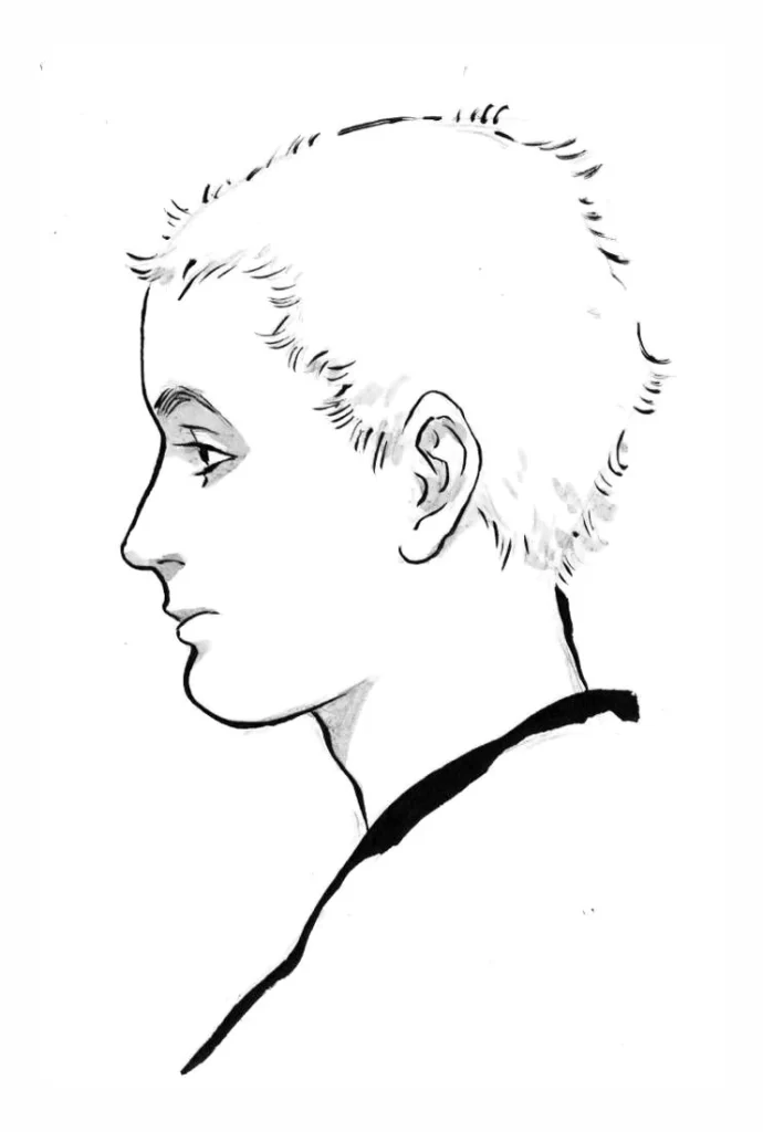 White Haired Person Profile Ink Zao Dao