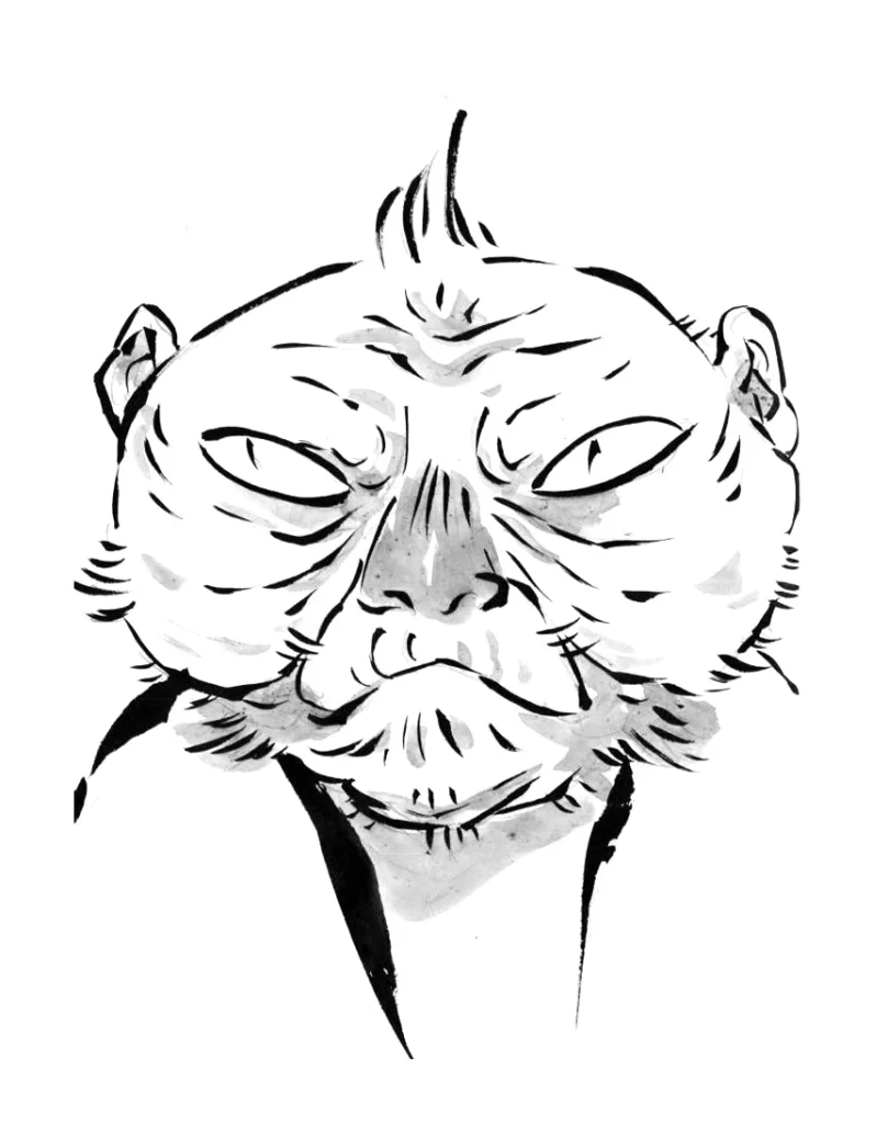 Wrinkled Beast Stern Face Ink Zao Dao