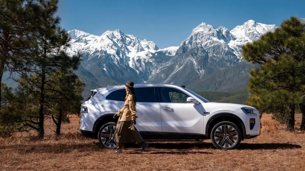 Zeekr Electric SUV Snowy Mountain Road View