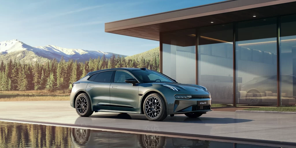 Zeekr Green Electric Car Nature View