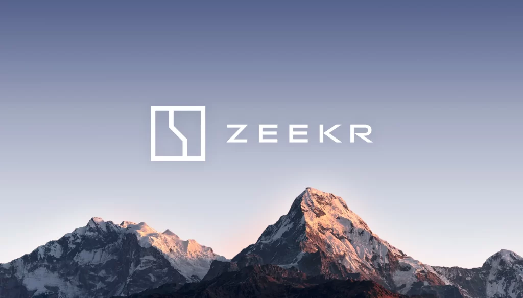 Zeekr White Car Front View Nature