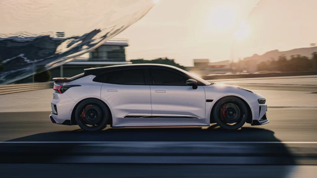 Zeekr White Electric Car City View