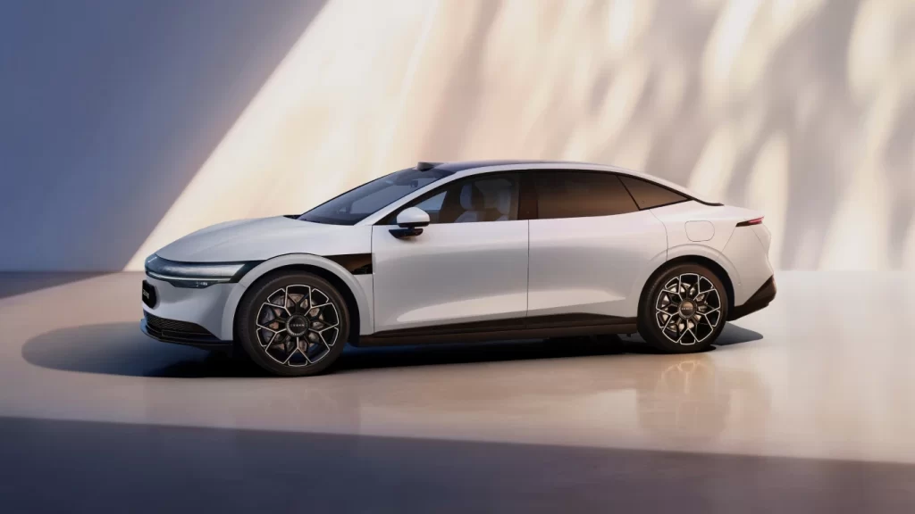 Zeekr White Electric Car Studio View