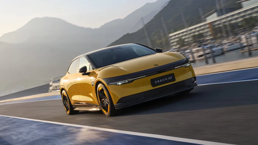 Zeekr Yellow Car Front View