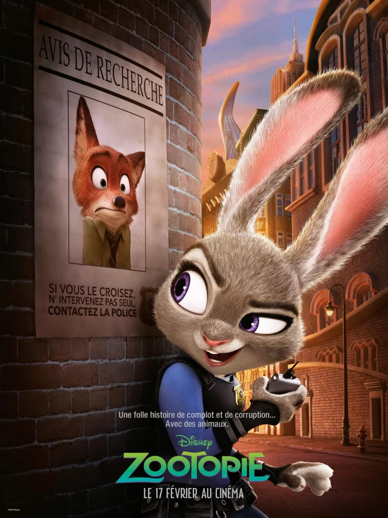 Zootopia Movie Poster Detective Judy Brick Wall