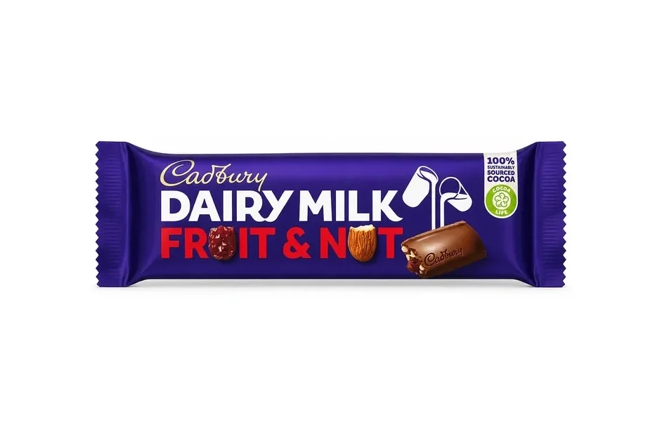 Cadbury Dairy Milk Fruit Nut Chocolate Bar Packaging