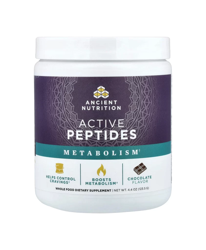 Ancient Nutrition Active Peptides Metabolism Chocolate Supplement Packaging