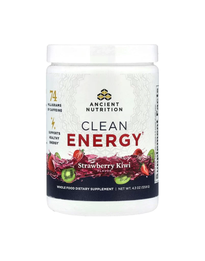 Ancient Nutrition Clean Energy Strawberry Kiwi Supplement Packaging