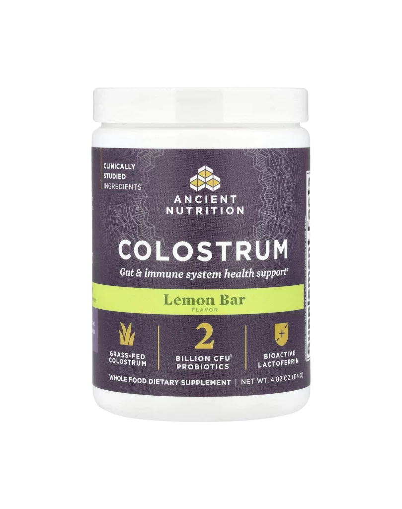 Ancient Nutrition Colostrum Lemon Bar Supplement Packaging