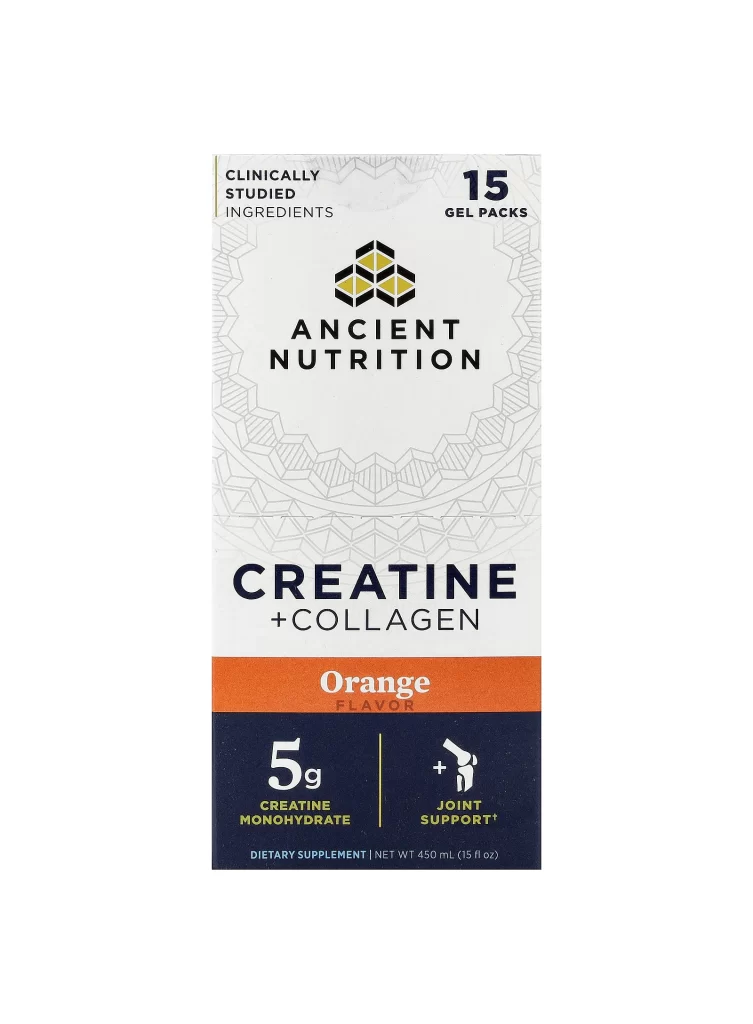 Ancient Nutrition Creatine and Collagen Orange Creatine Supplement Packaging