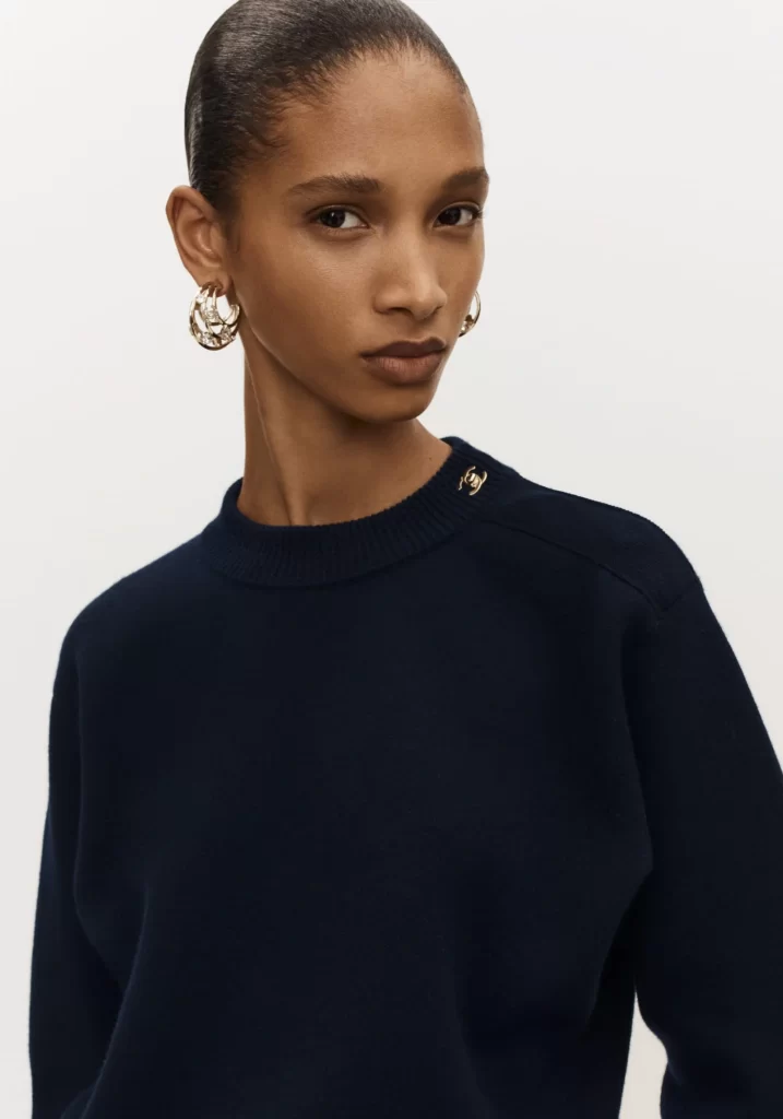 Chanel Sweater Dark Blue Lookbook Photography
