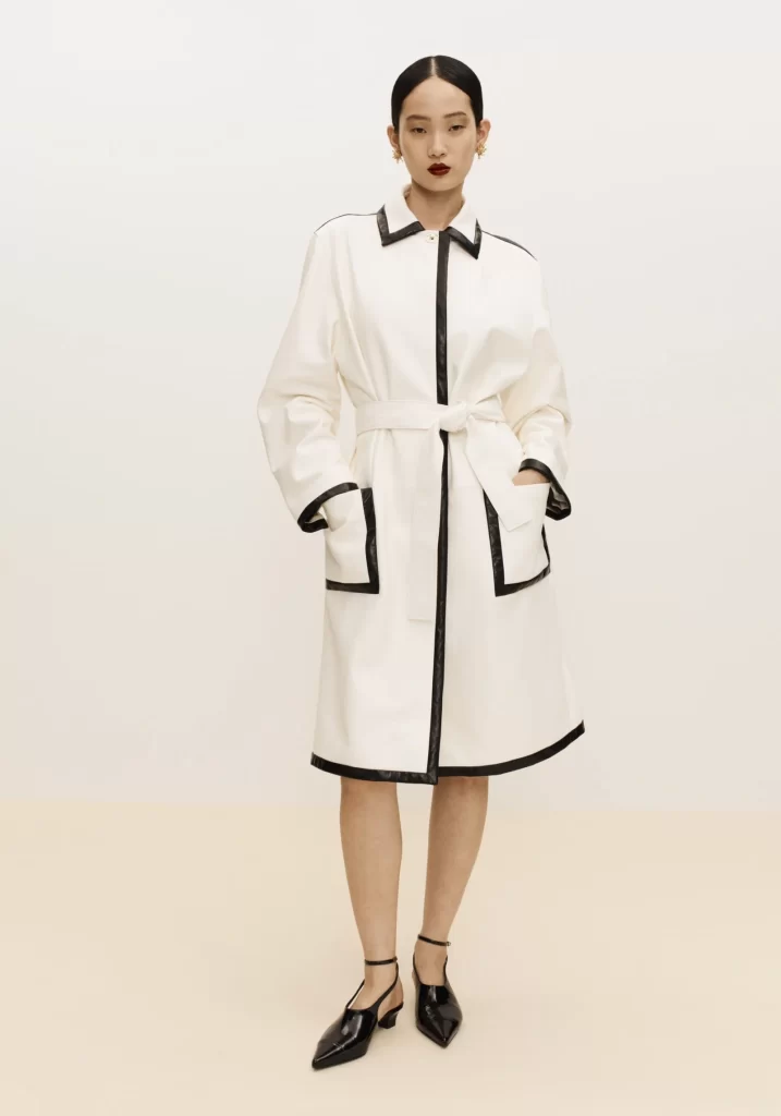 Chanel Coat White With Black Lookbook Photography