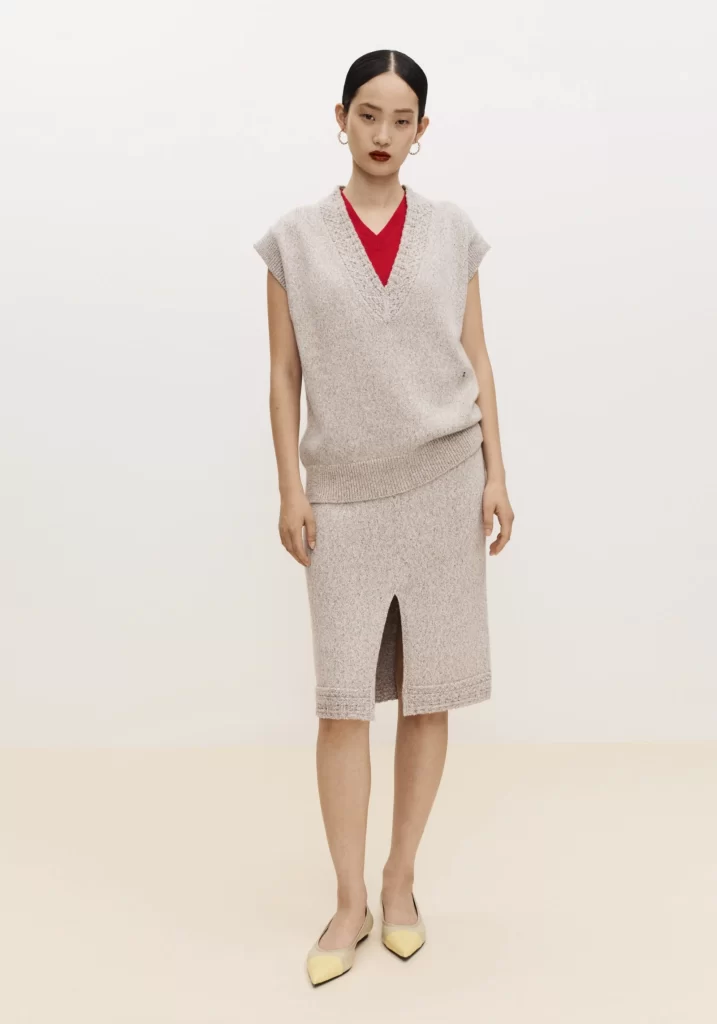 Chanel Knit dress and skirt set Beige Lookbook Photography
