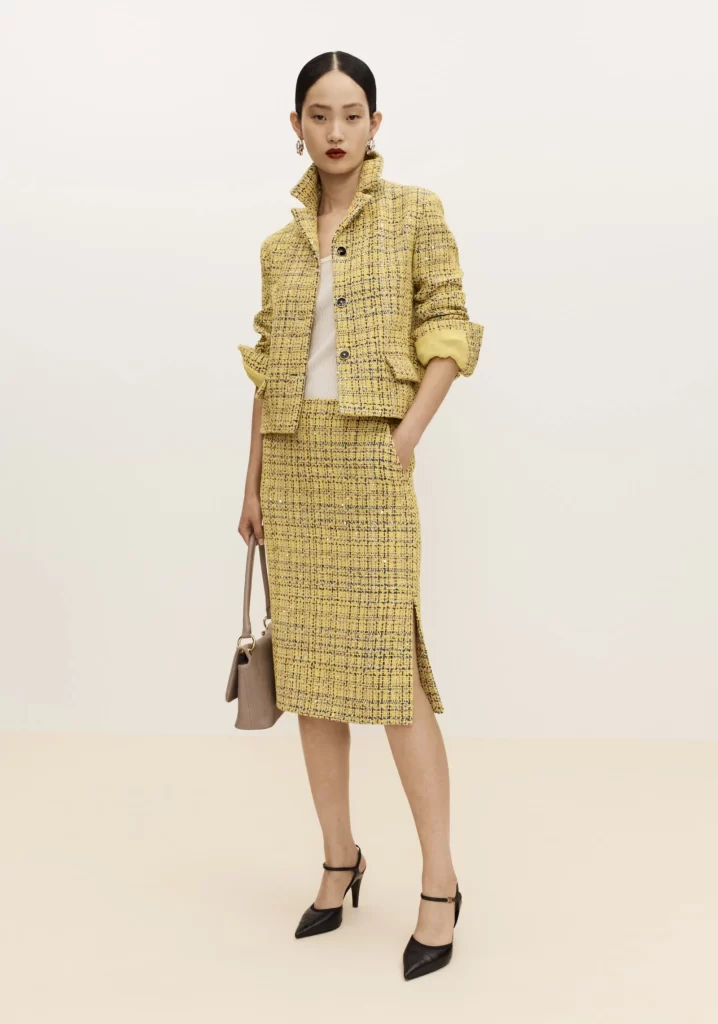 Chanel Skirt Suit Yellow With Black Lookbook Photography