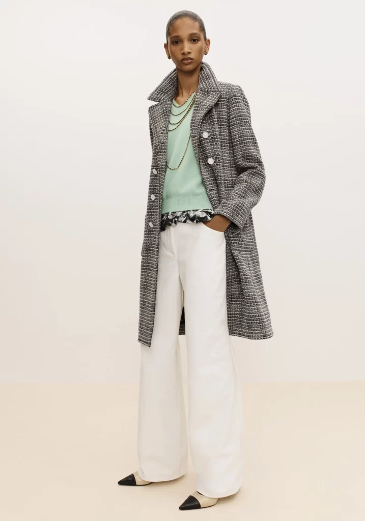 Chanel Coat Black And White Lookbook Photography