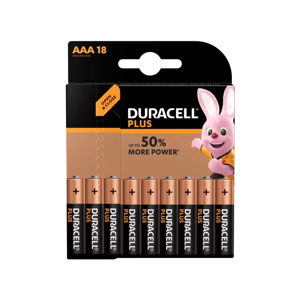 Duracell Plus Power AAA Battery 8 Pack Packaging
