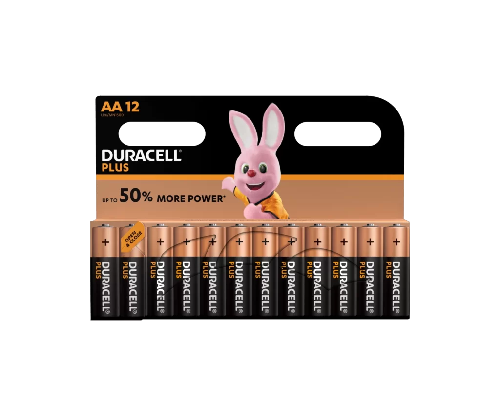 Duracell Plus Power AA Battery 12 Pack Packaging
